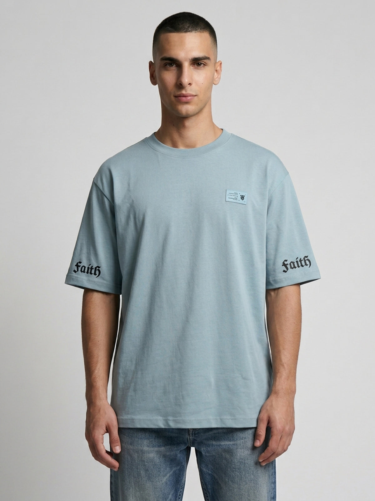 DEEDAT MNML WRLD Walker Oversized Tees - Blue