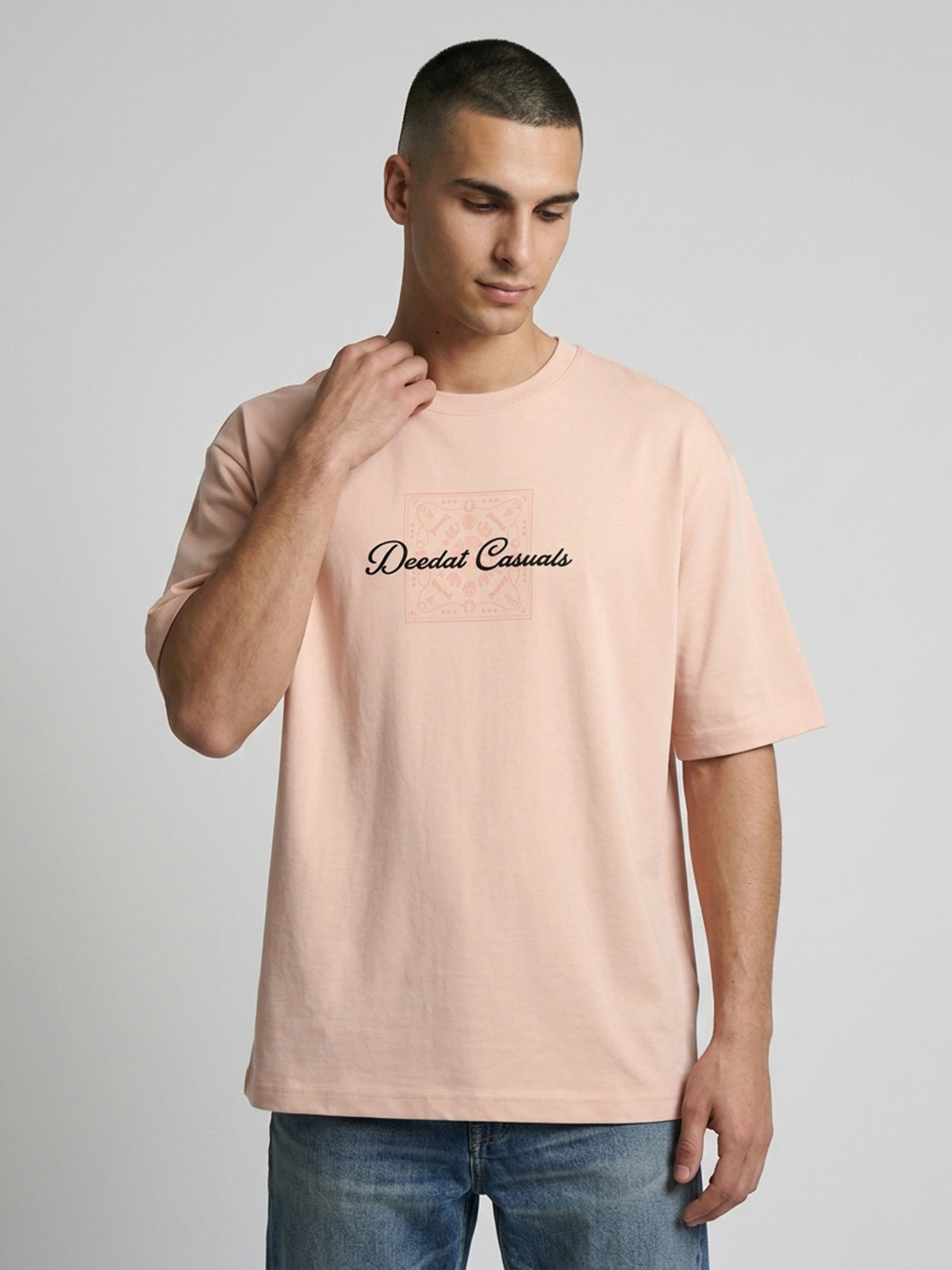 DEEDAT MNML WRLD Walker Oversized Tees - Pink