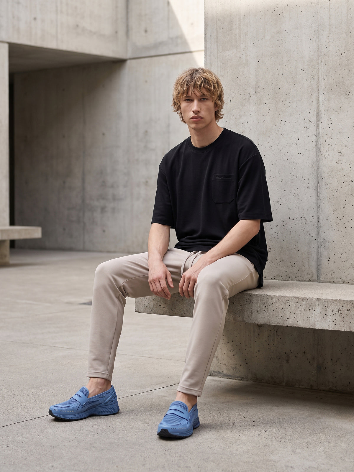 DEEDAT MNML WRLD Walker Oversized Tees - Black
