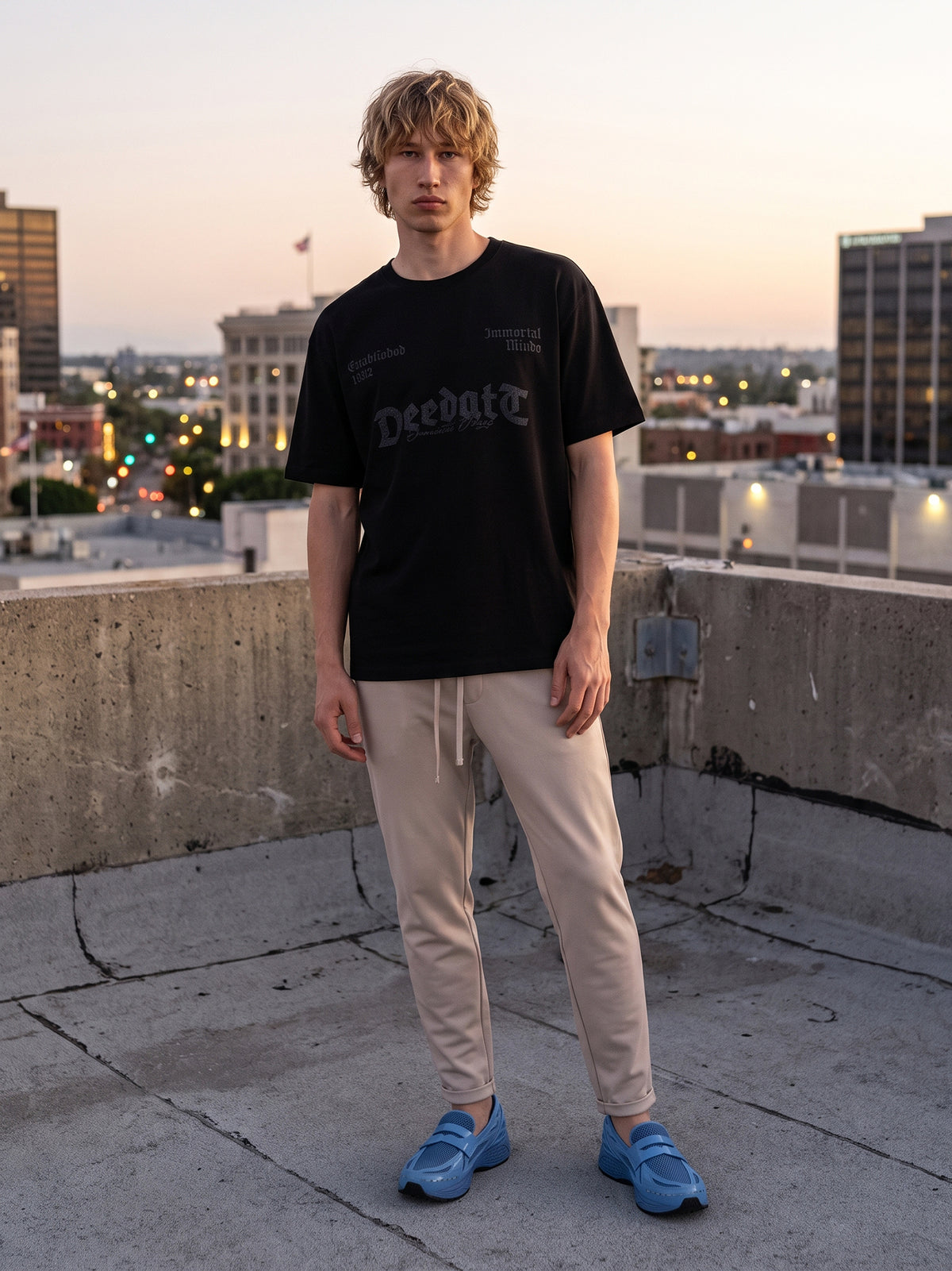 DEEDAT MNML WRLD Maverick Oversized Tees - Black