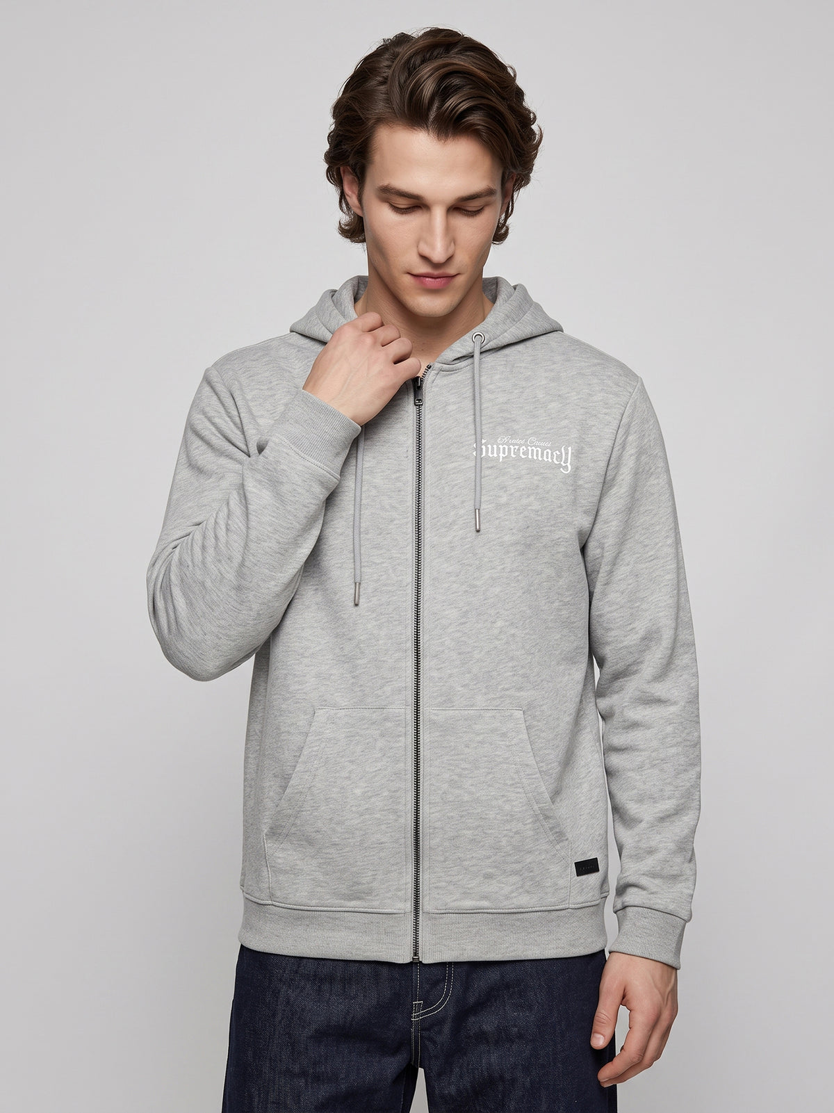 DEEDAT MNMLWRLD Oversized Hoodie - Light Grey