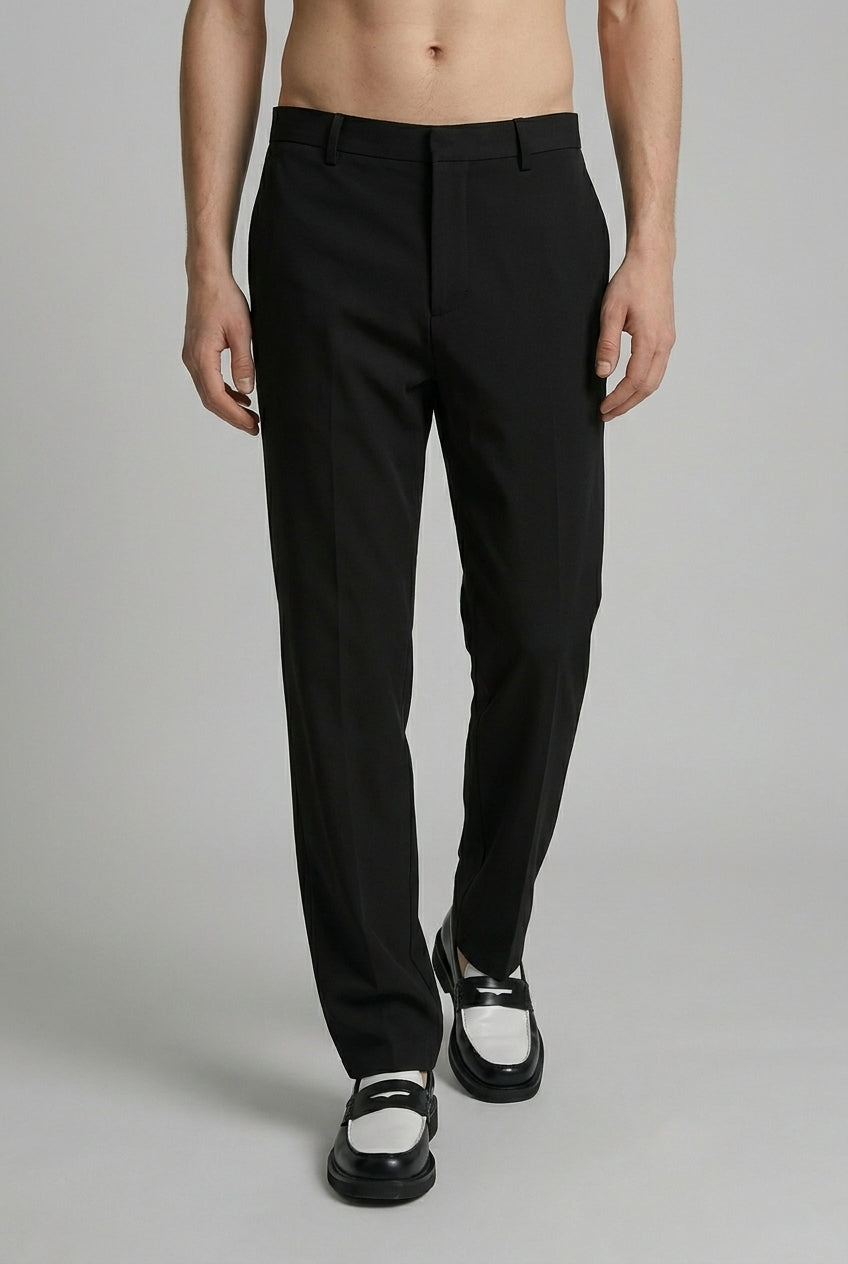 DEEDAT Regular Fit Standard Hem Casual Pant - Black