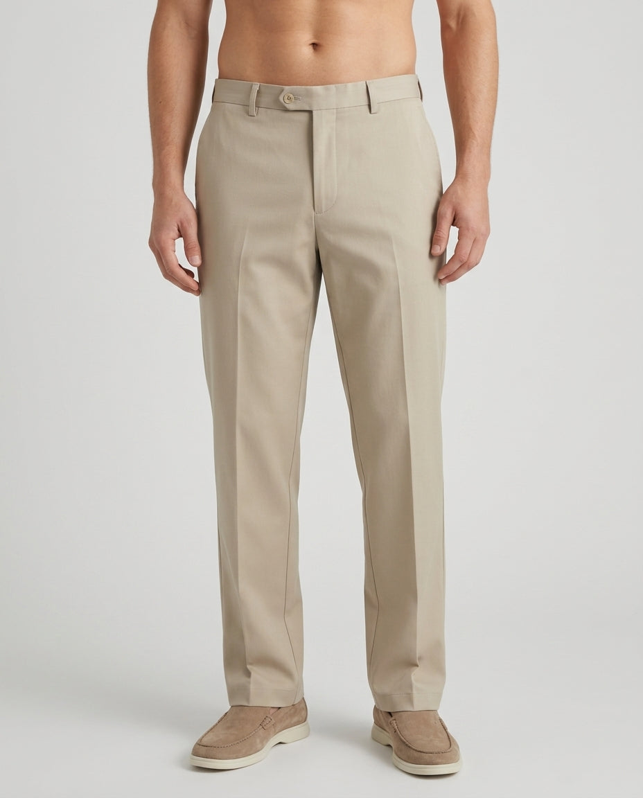 DEEDAT Regular Fit Casual Pant -Cream