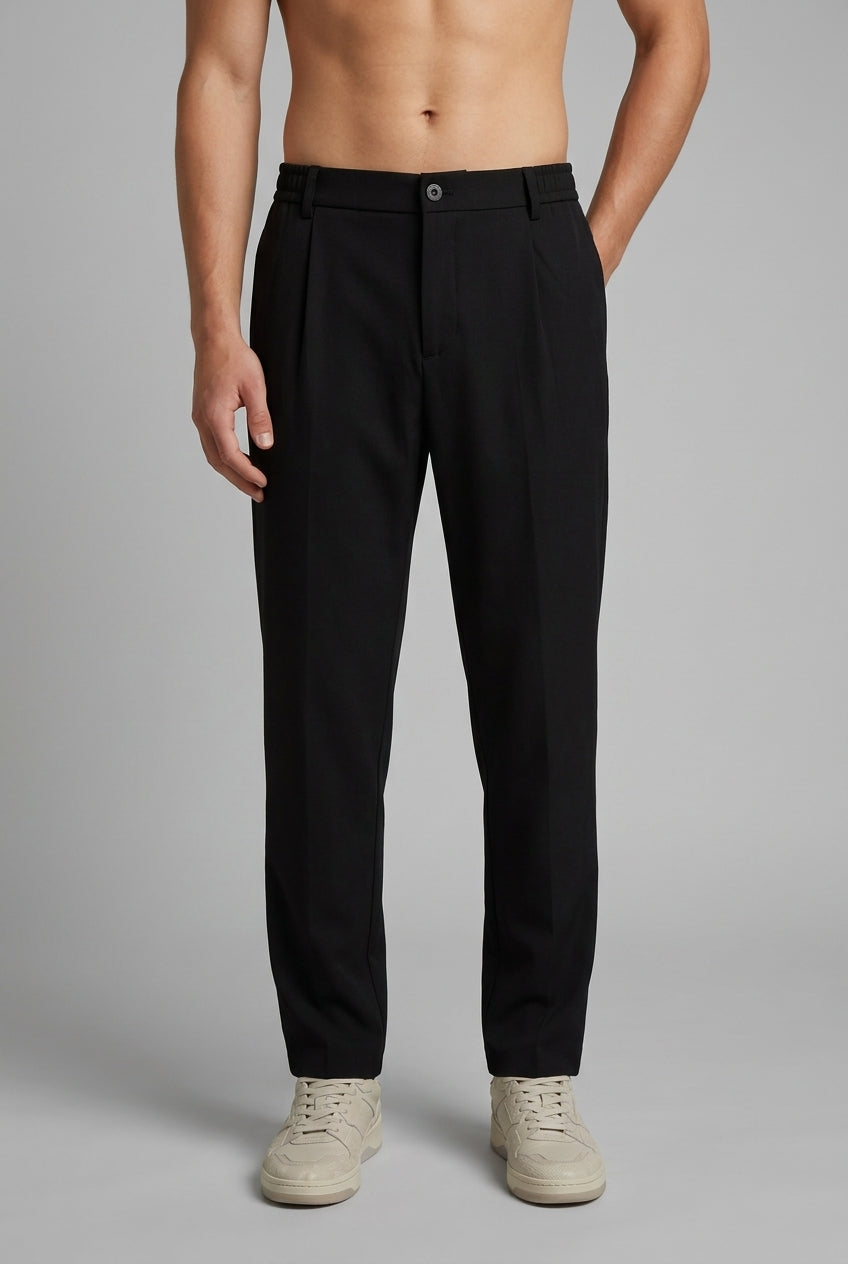 DEEDAT Tapered Fit Casual Pant - Black