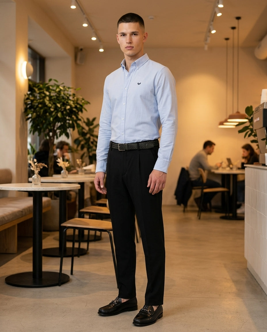 DEEDAT Regular Fit Casual Pant - Black