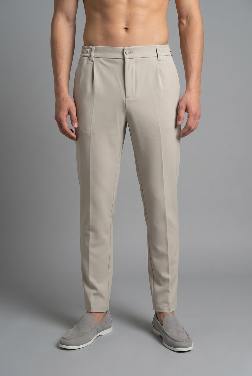 DEEDAT Tapered Fit Casual Pant - Off White