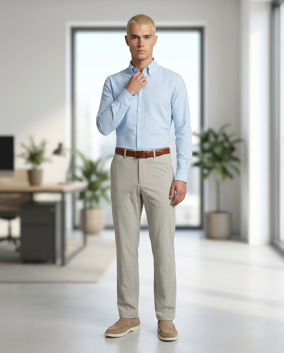 DEEDAT Tapered Fit Casual Pant -Off White