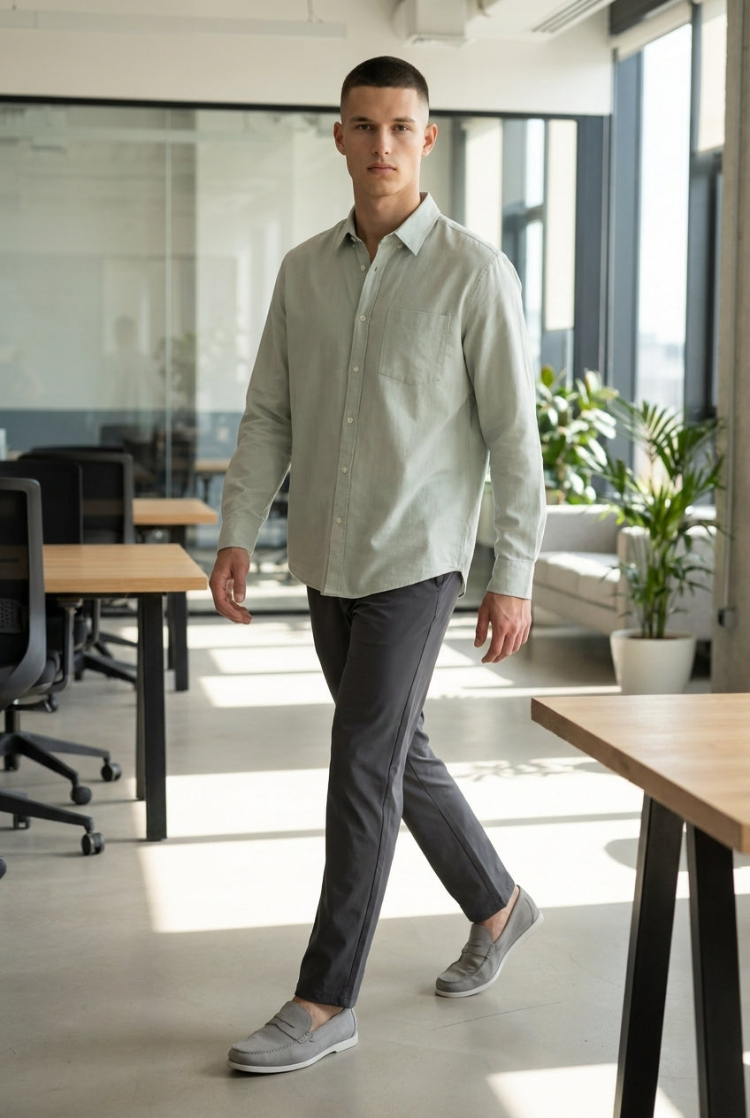 DEEDAT Tapered Fit Casual Pant - Dark Gray