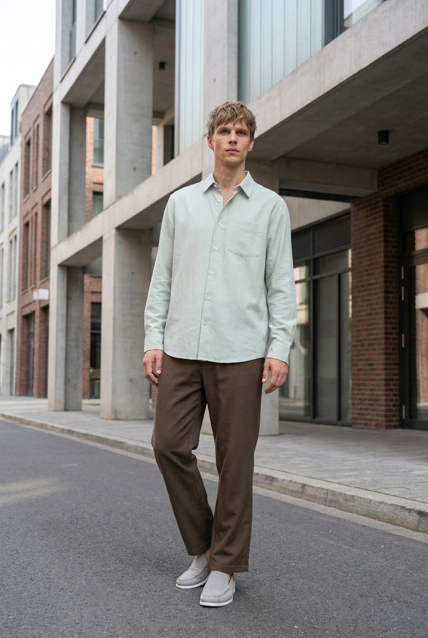 DEEDAT Regular Fit Casual Pant - Brown
