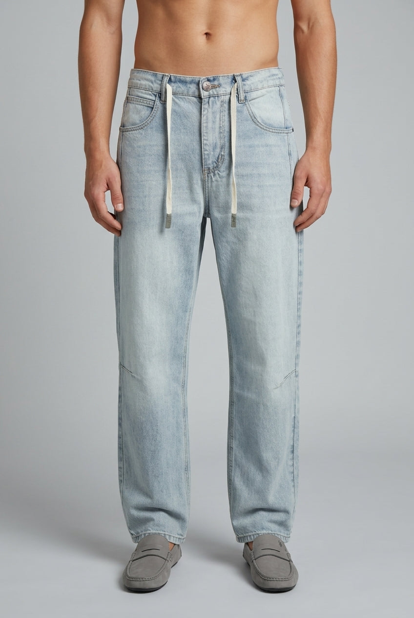 DEEDAT Balloon Fit Jeans - Ice Blue