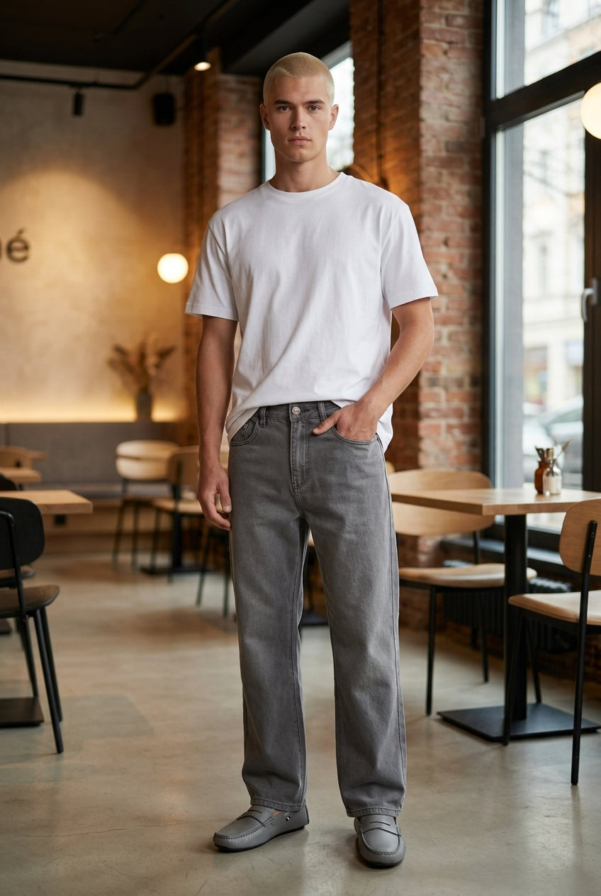 DEEDAT Loose Straight Casual Pant - Gray