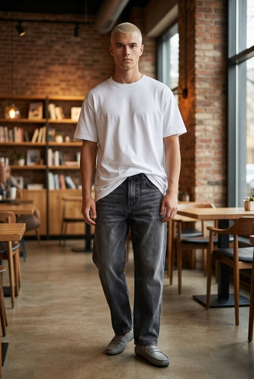 DEEDAT Loose Tapered Fit Jeans - Black