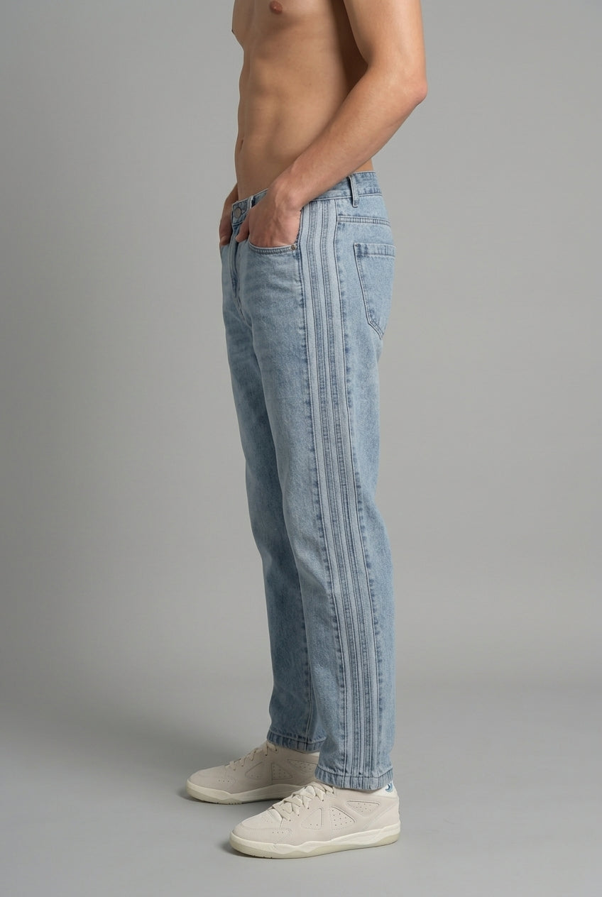 DEEDAT Loose Straight Fit Jeans - Light Blue