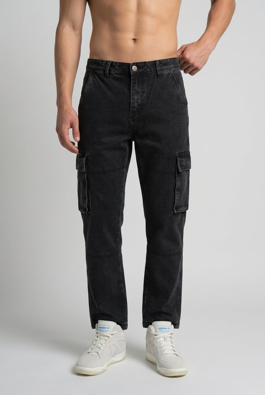 DEEDAT Loose Straight Fit Jeans - Black