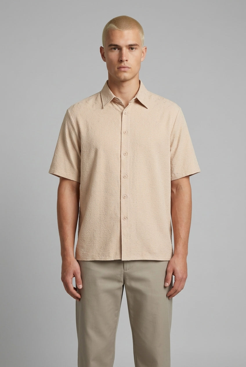 DEEDAT Regular Fit Casual Shirt - Khaki