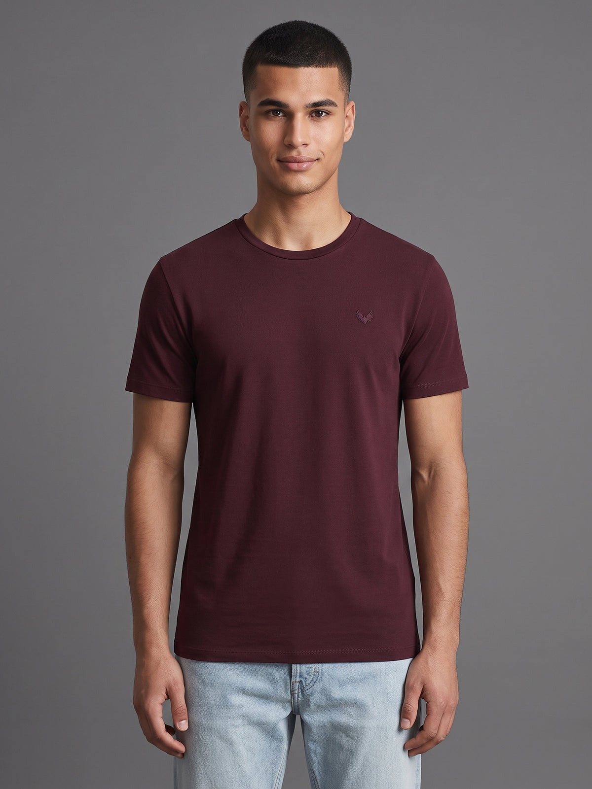 DEEDAT Air Flex Slim Fit Tees - Maroon
