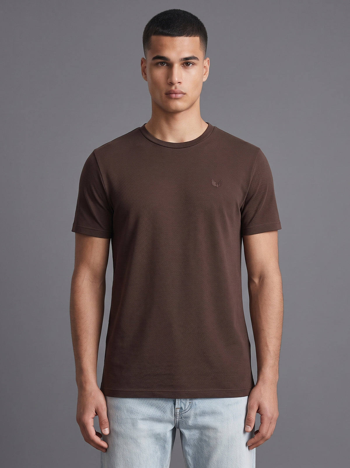 DEEDAT Air Flex Slim Fit Tees - Brown