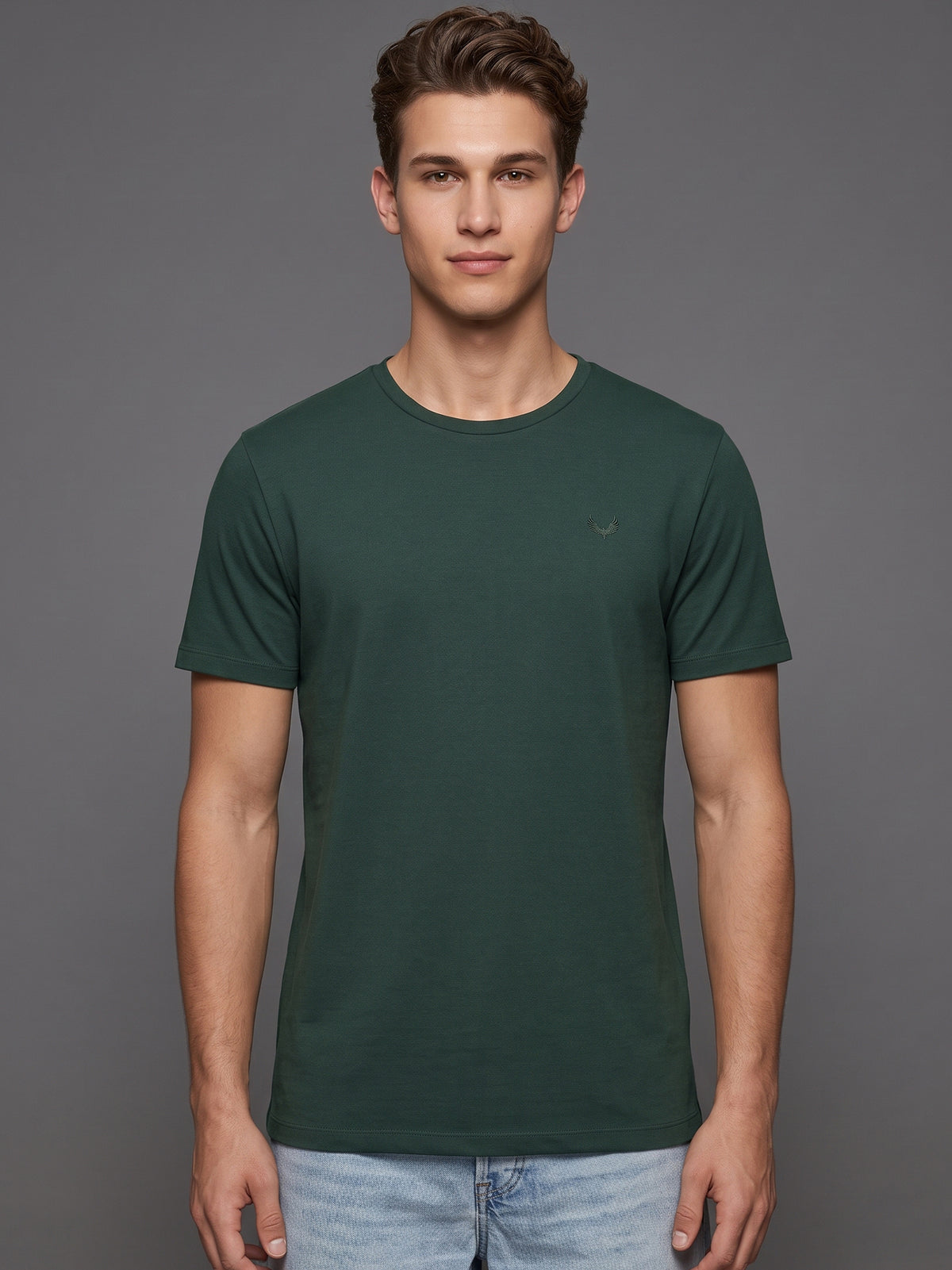 DEEDAT Air Flex Slim Fit Tees - Dark Green