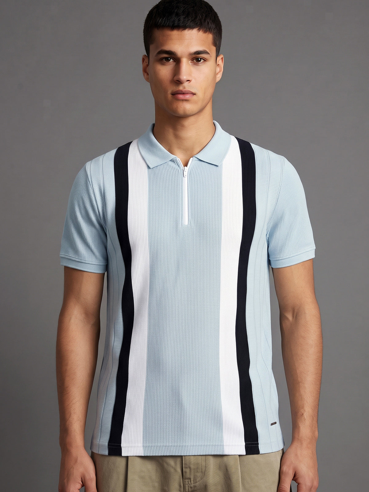 DEEDAT Slim Fit Polo Tees - Sky Blue