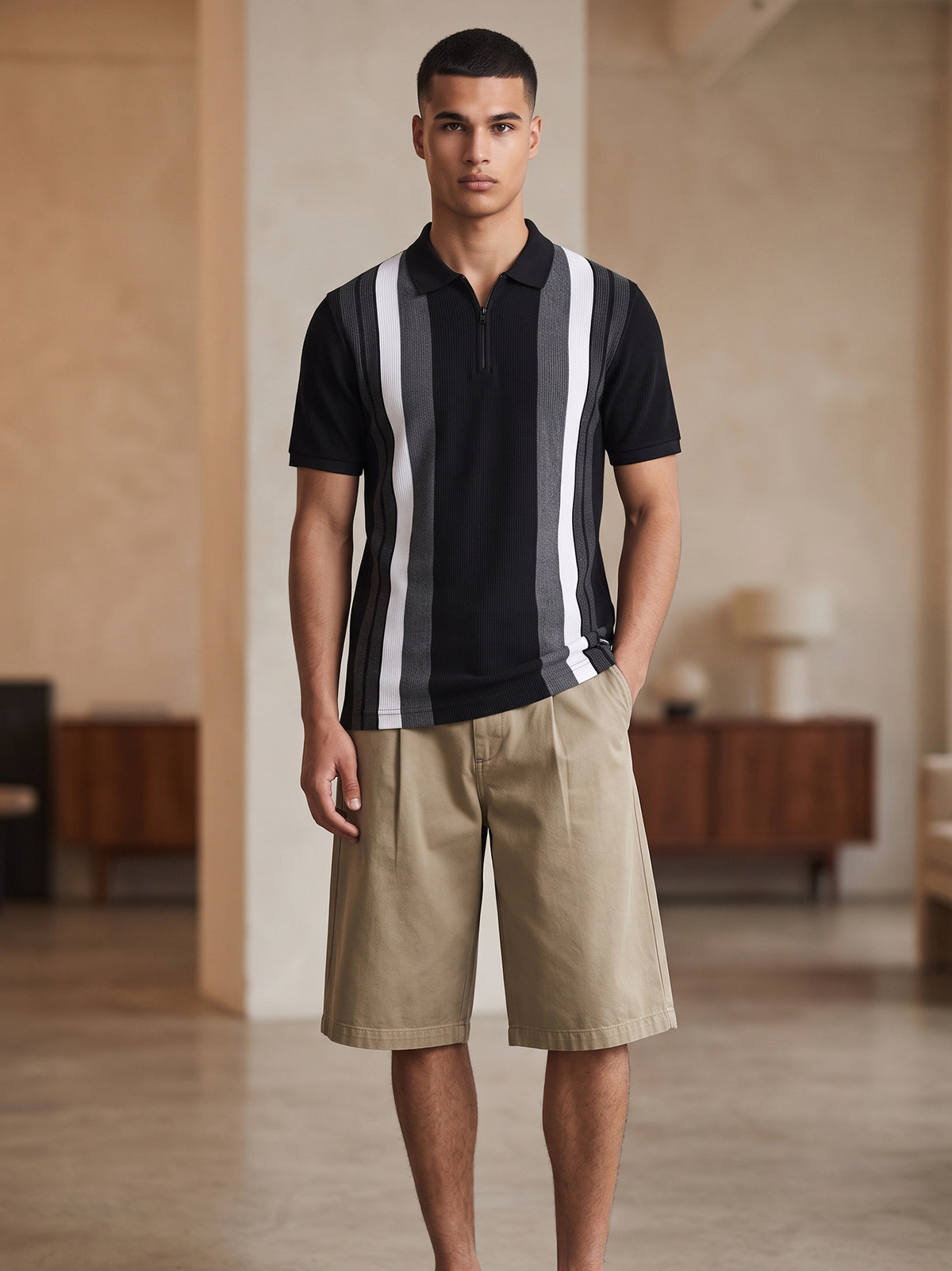 DEEDAT Slim Fit Polo Tees - Black