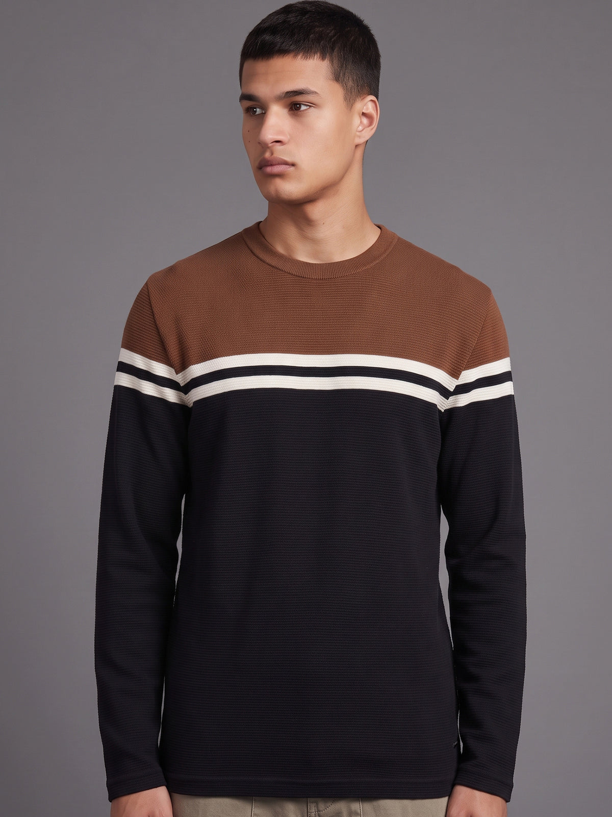 DEEDAT Men's Slim Fit Tees - Brown