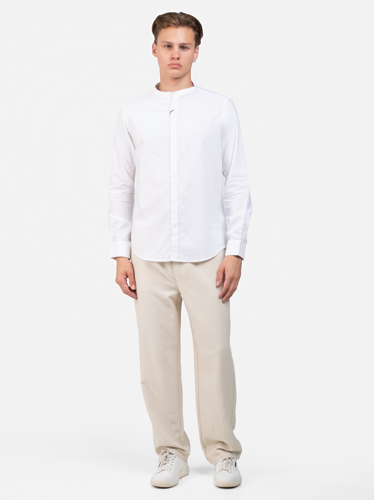 DEEDAT Slim Fit Long Sleeve Shirt - White