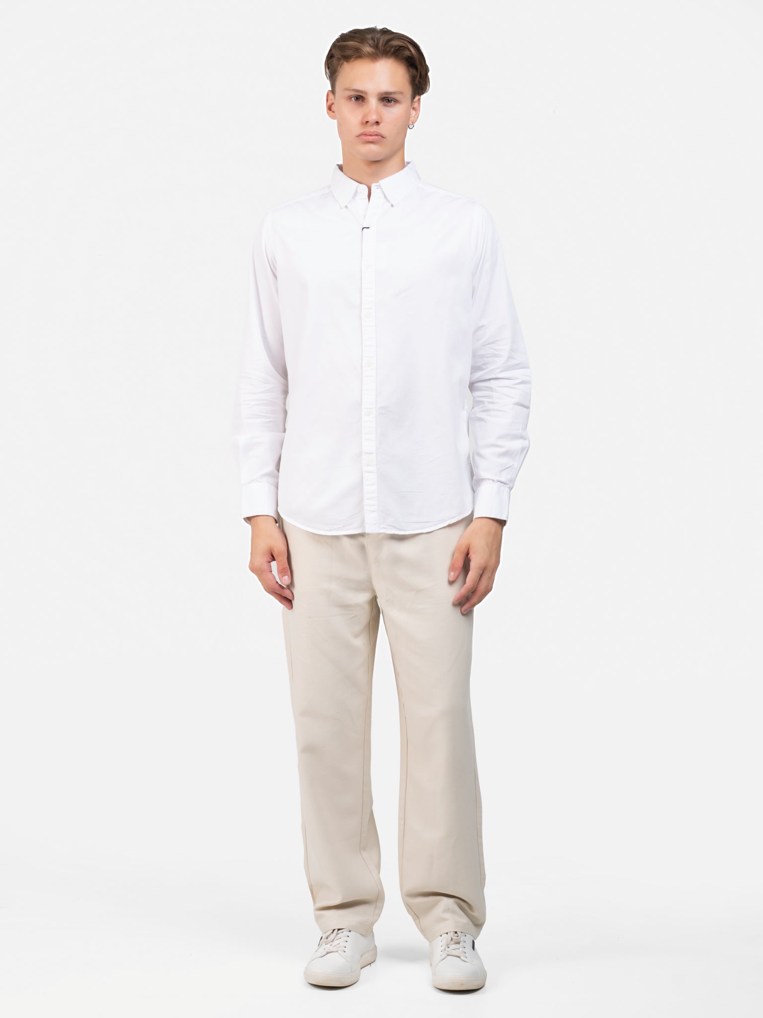 DEEDAT Slim Fit Long Sleeve Shirt - White