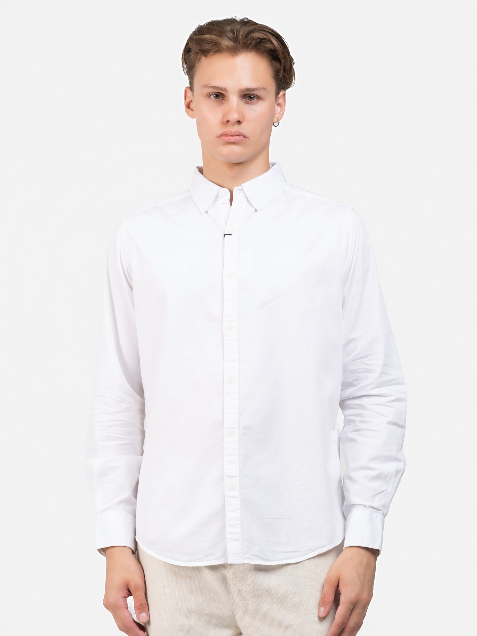 DEEDAT Slim Fit Long Sleeve Shirt - White