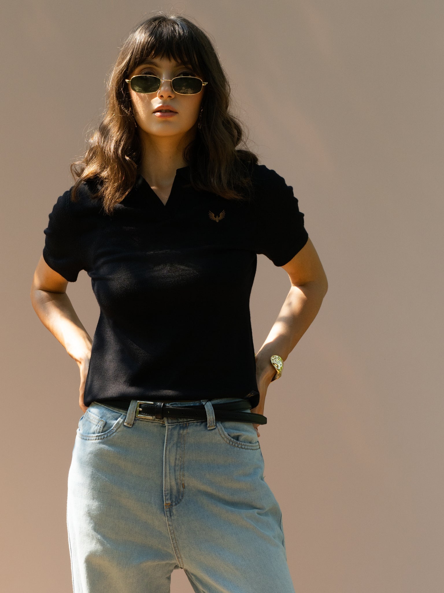 DEEDAT PORTOFINO Women's Polo Tees – Black