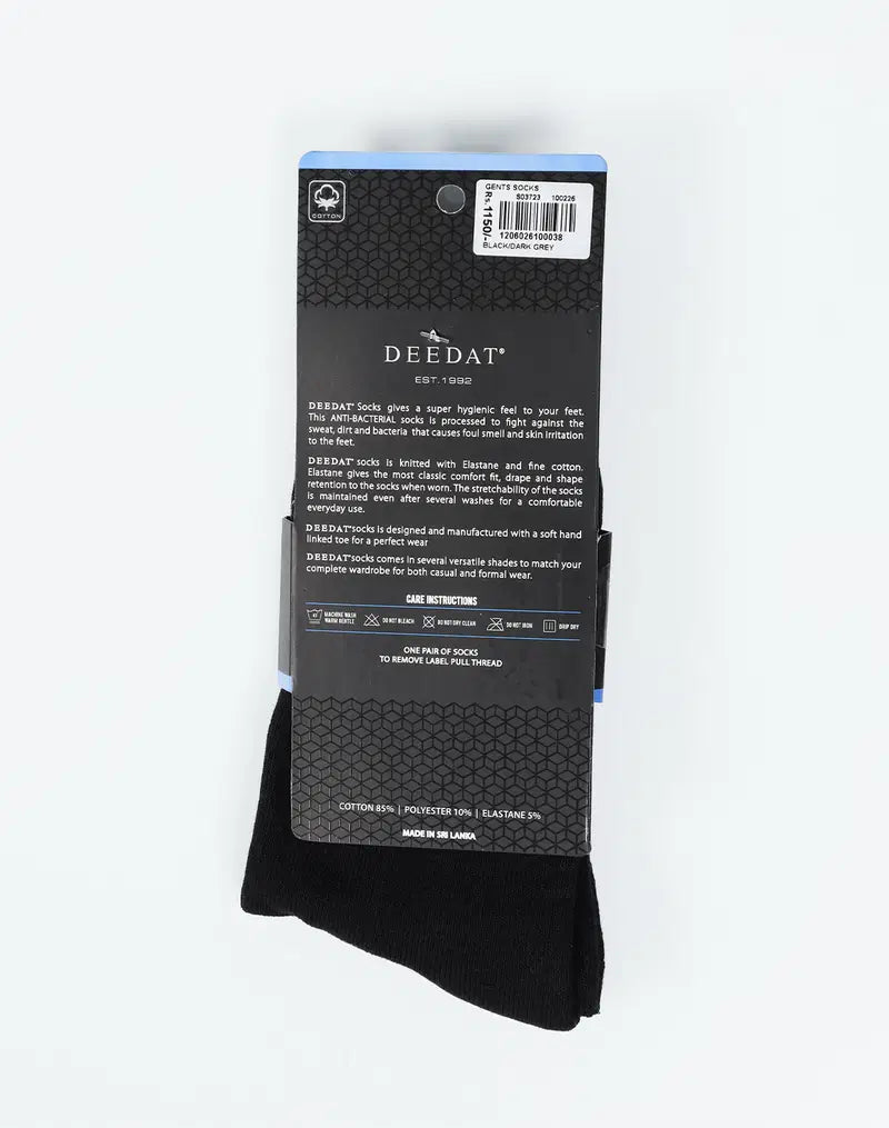 DEEDAT Men's Full Socks - Black