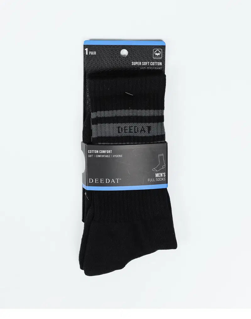 DEEDAT Men's Full Socks - Black