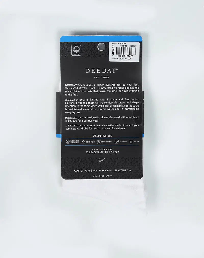 DEEDAT Men's Ankle Socks - White