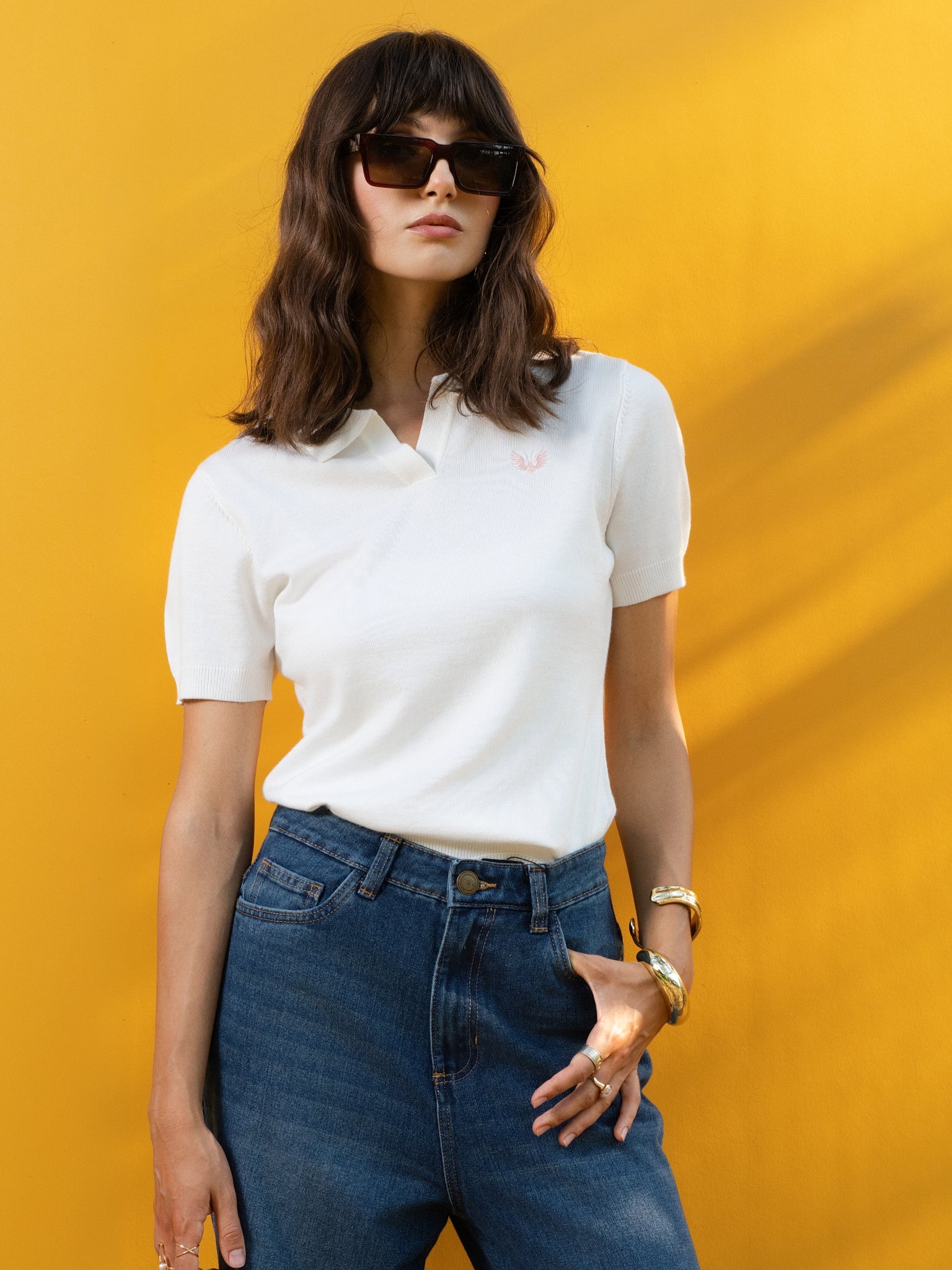 DEEDAT PORTOFINO Women's Polo Tees – White