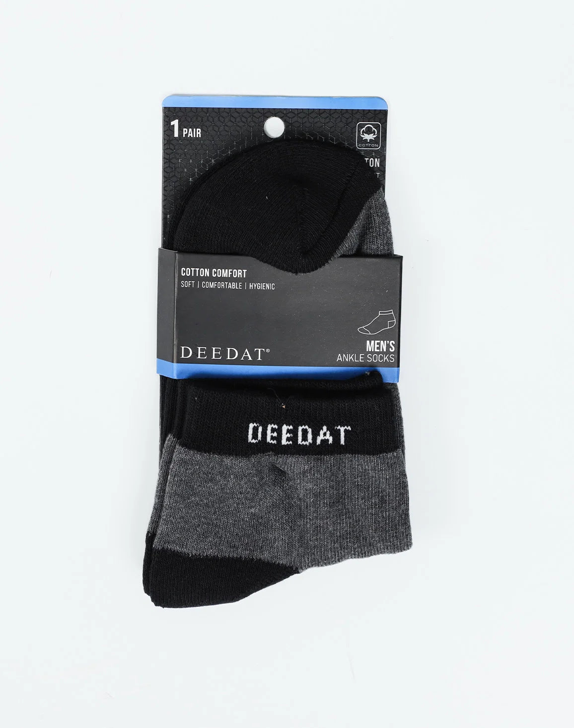 DEEDAT Men's Ankle Socks - Black & Dark Grey
