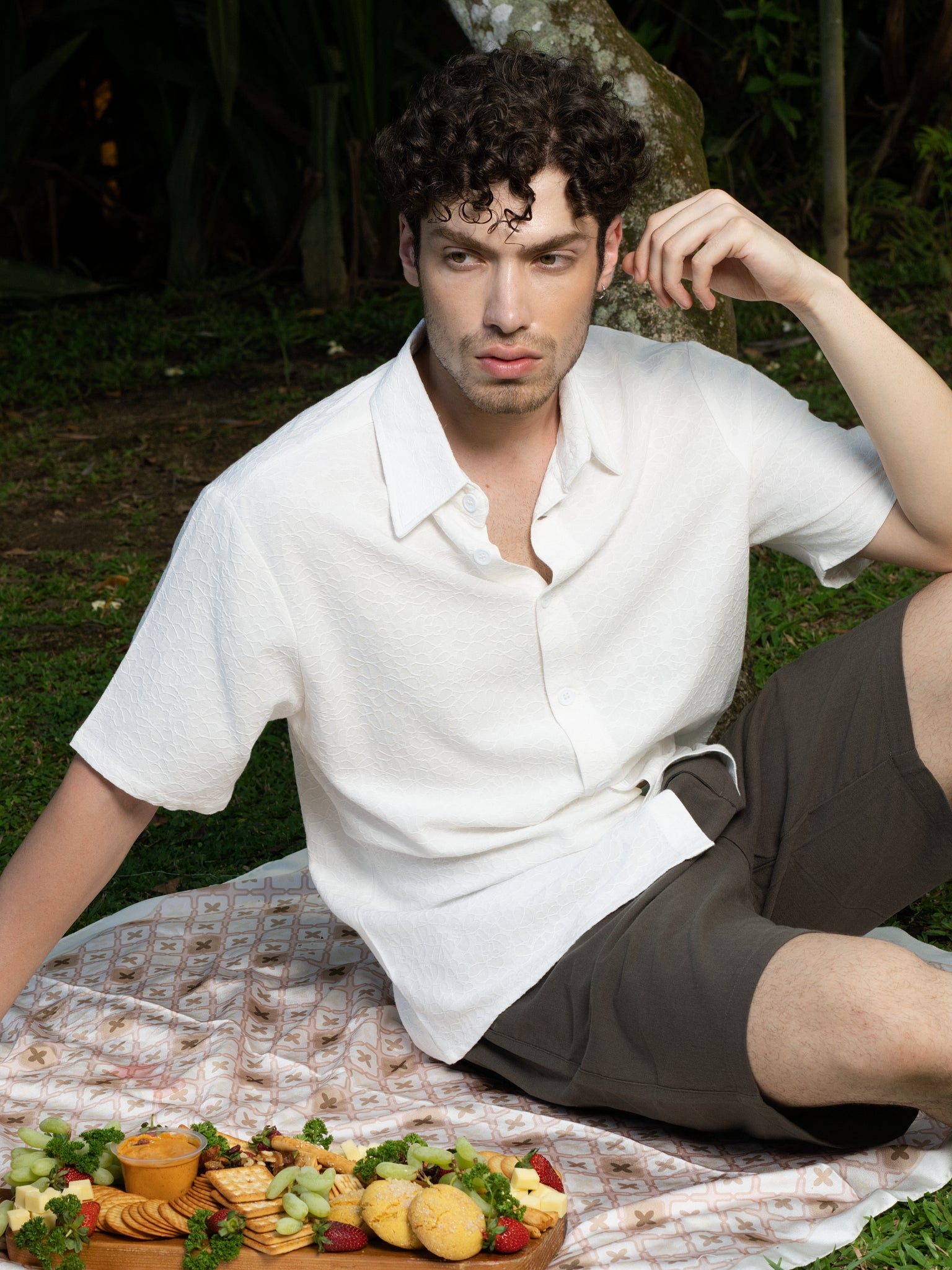 DEEDAT NATURE VERSE Regular Fit Casual Shirt - White