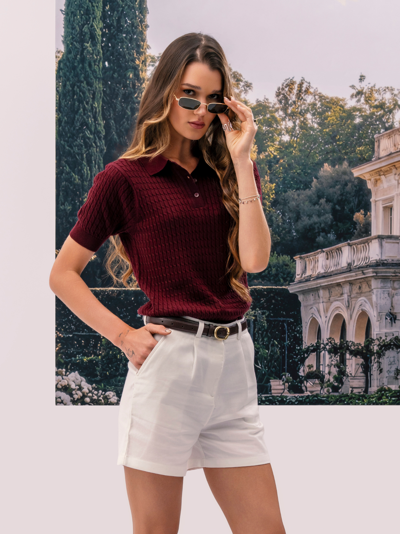 DEEDAT PORTOFINO Women's Slim Fit Polo Shirt – Wine