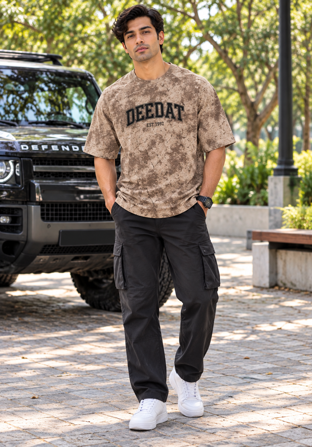 DEEDAT Walker Oversized Tees - Light Beige
