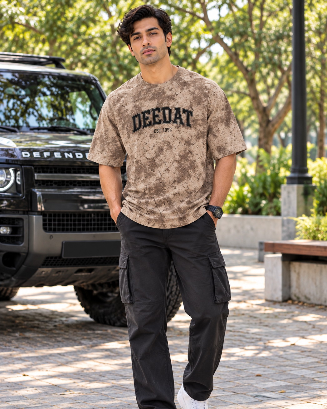 DEEDAT Walker Oversized Tees - Light Beige