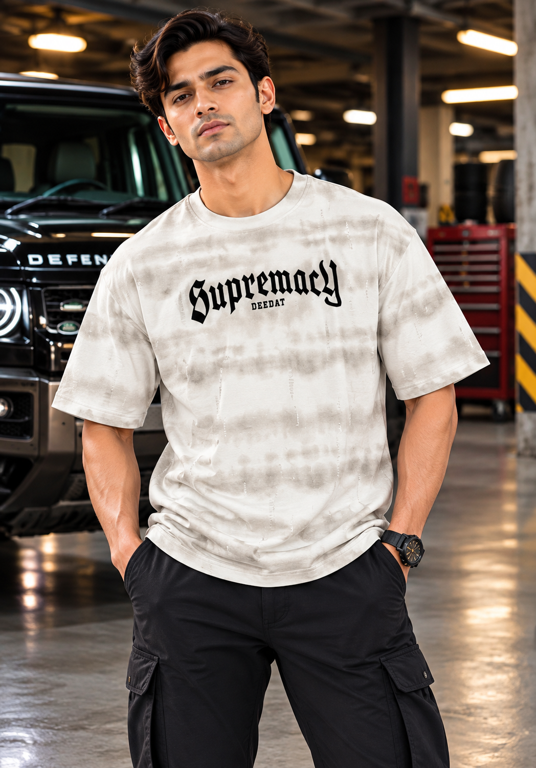 DEEDAT Walker Oversized Tees - Light Beige