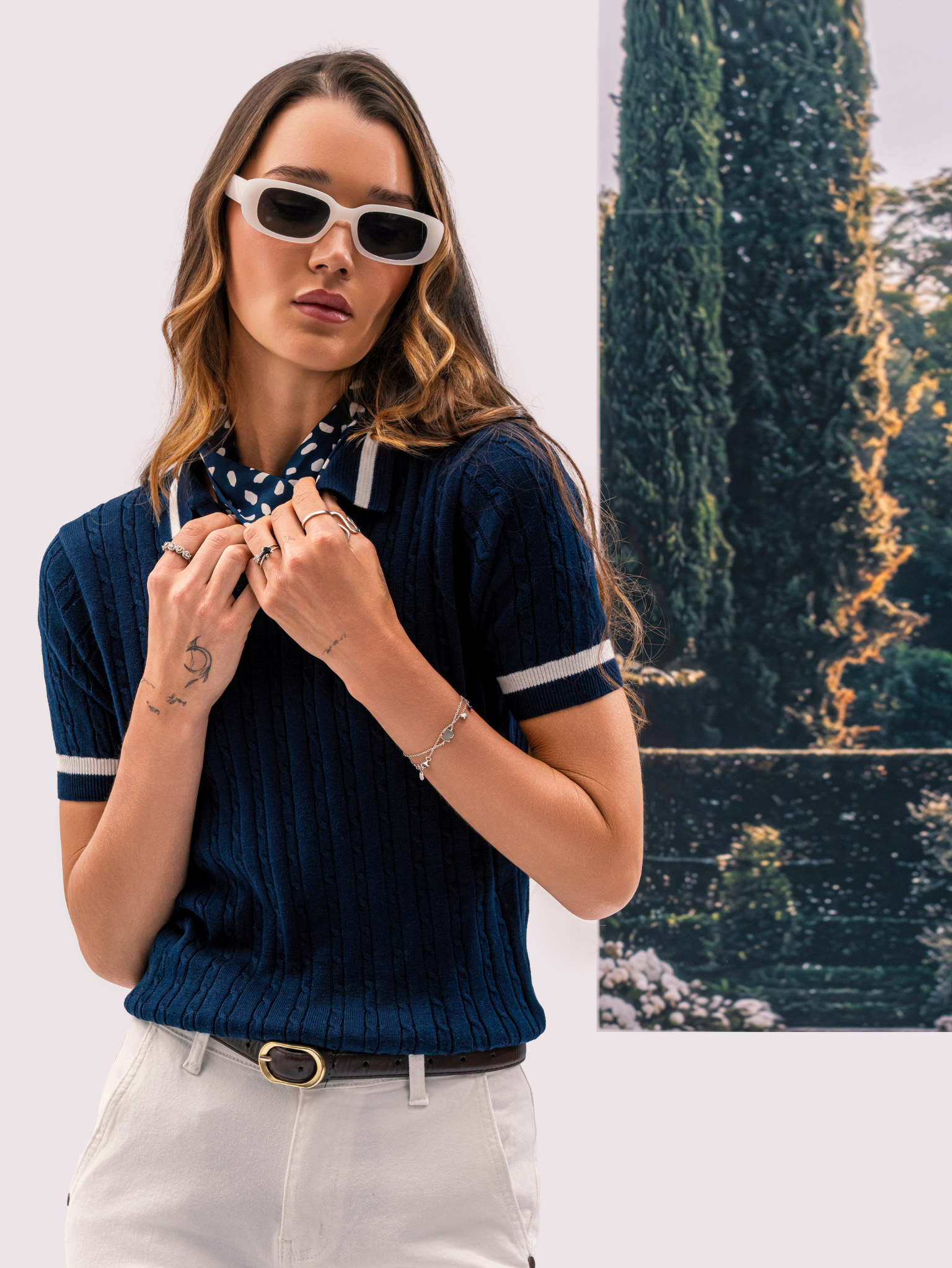 DEEDAT PORTOFINO Women's Slim Fit Polo Shirt – Navy