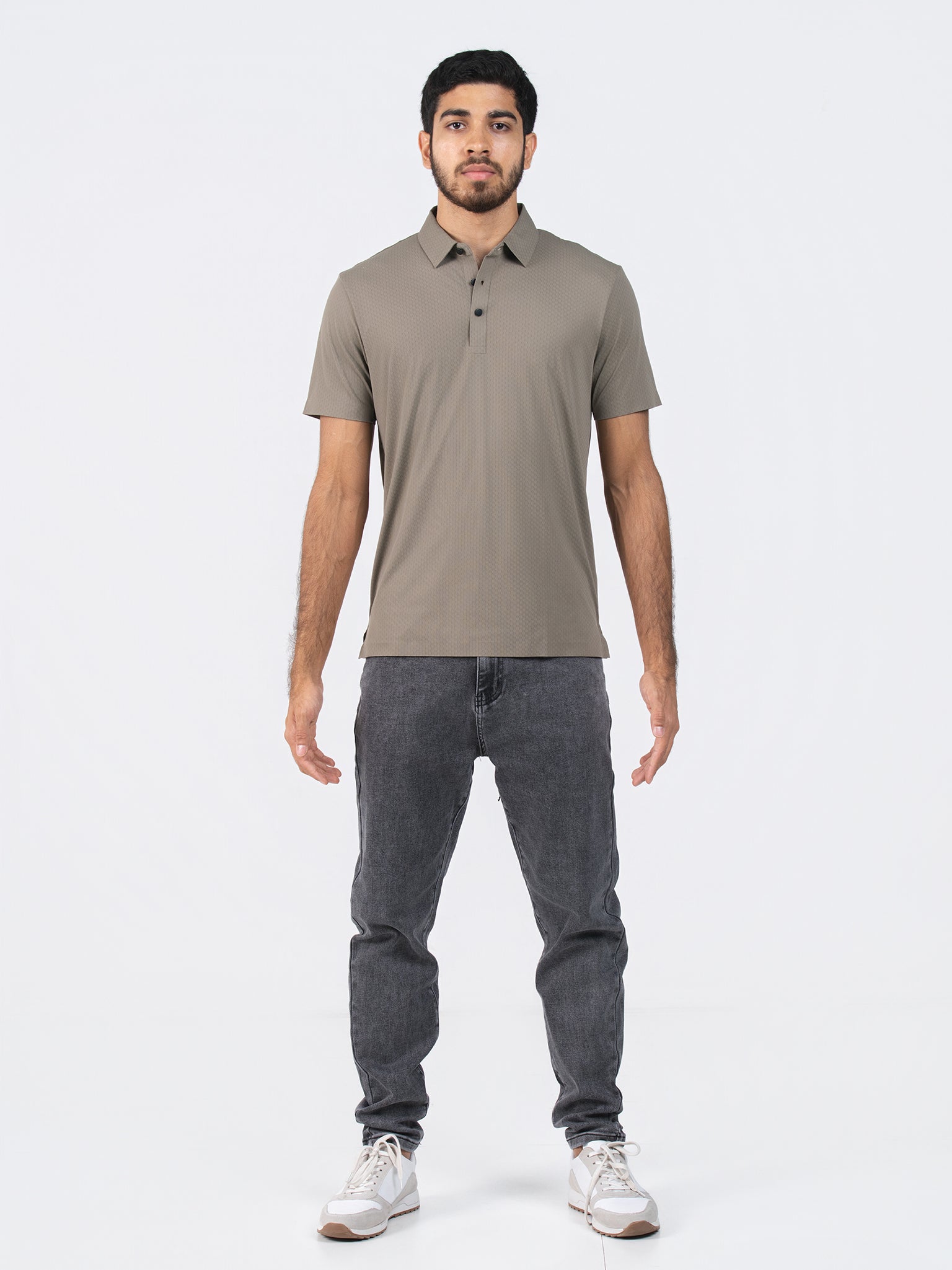 DEEDAT Slim Fit Polo Tees - Beige