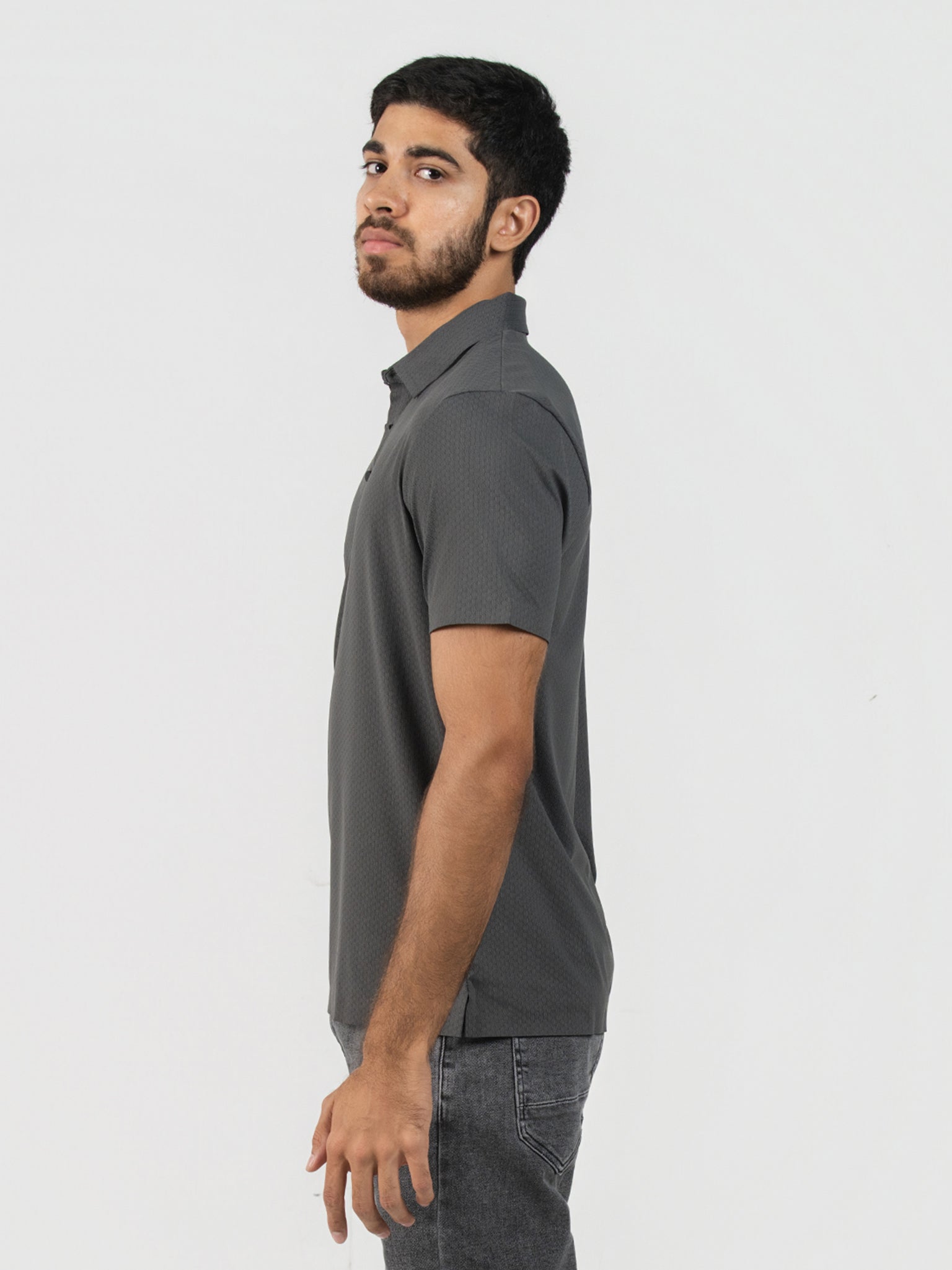 DEEDAT Slim Fit Polo Tees - Gray