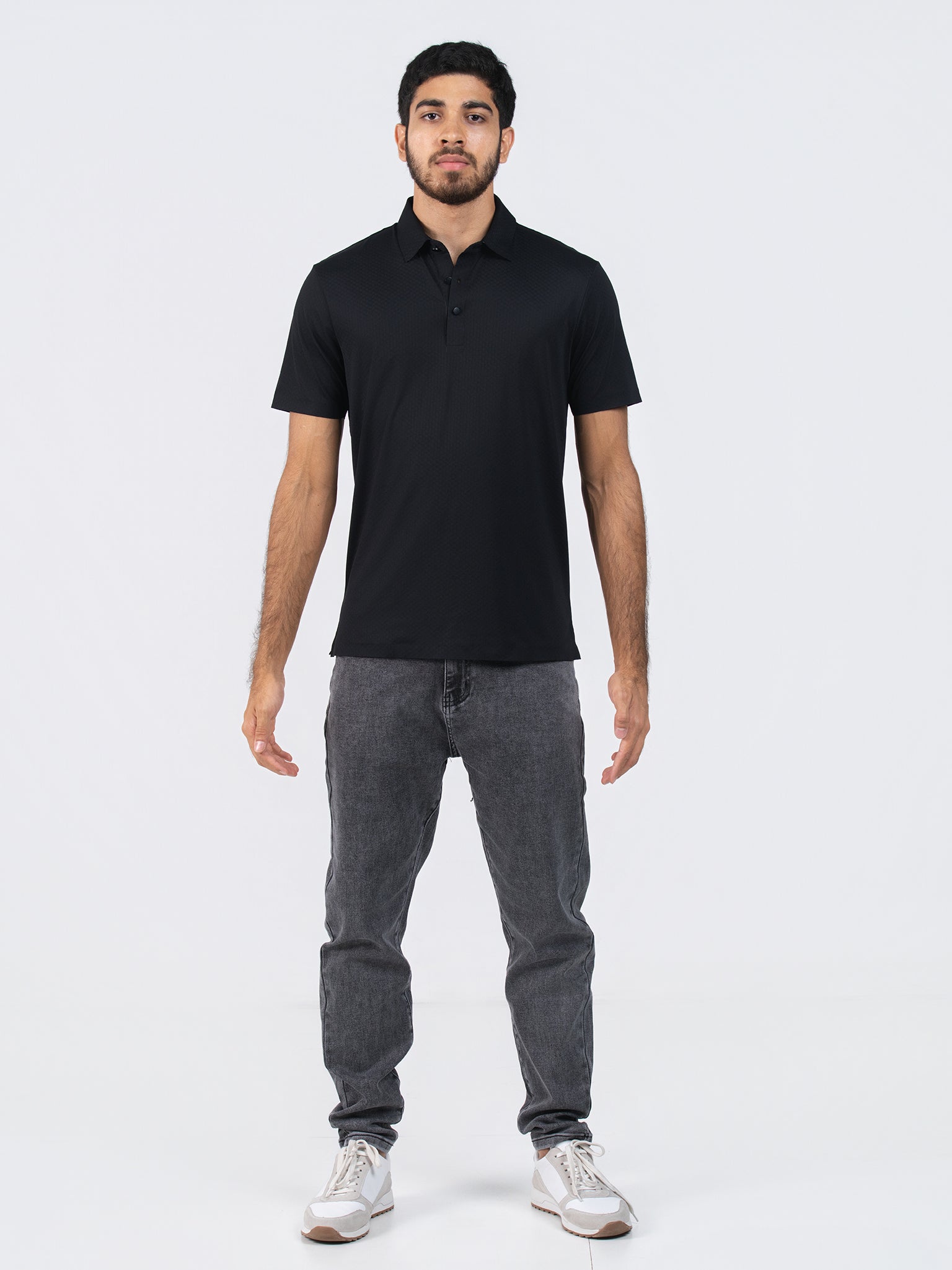 DEEDAT Slim Fit Polo Tees - Black