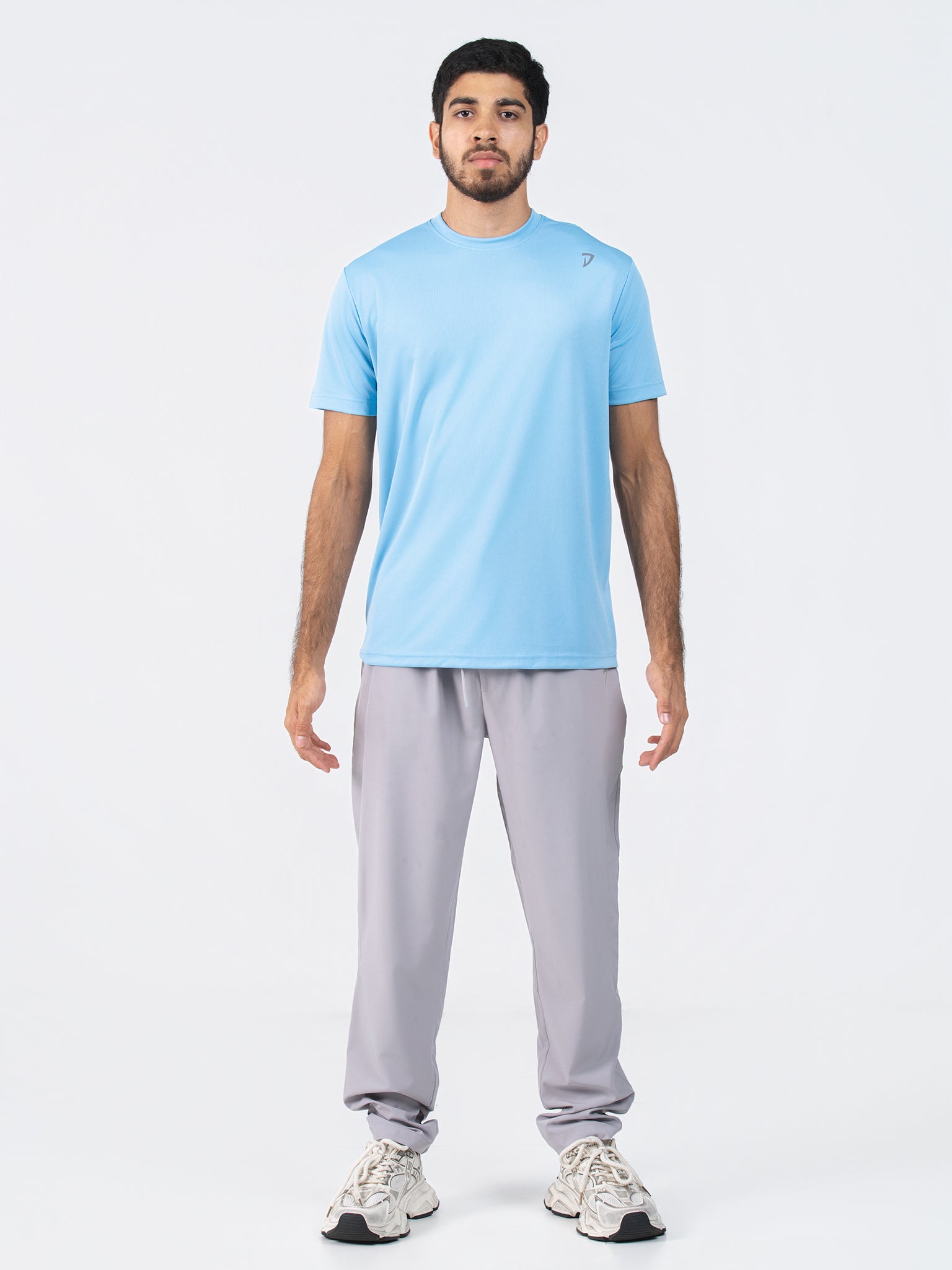 DEEDAT Performance Wear Slim Fit Crew Neck Tees - Sky Blue