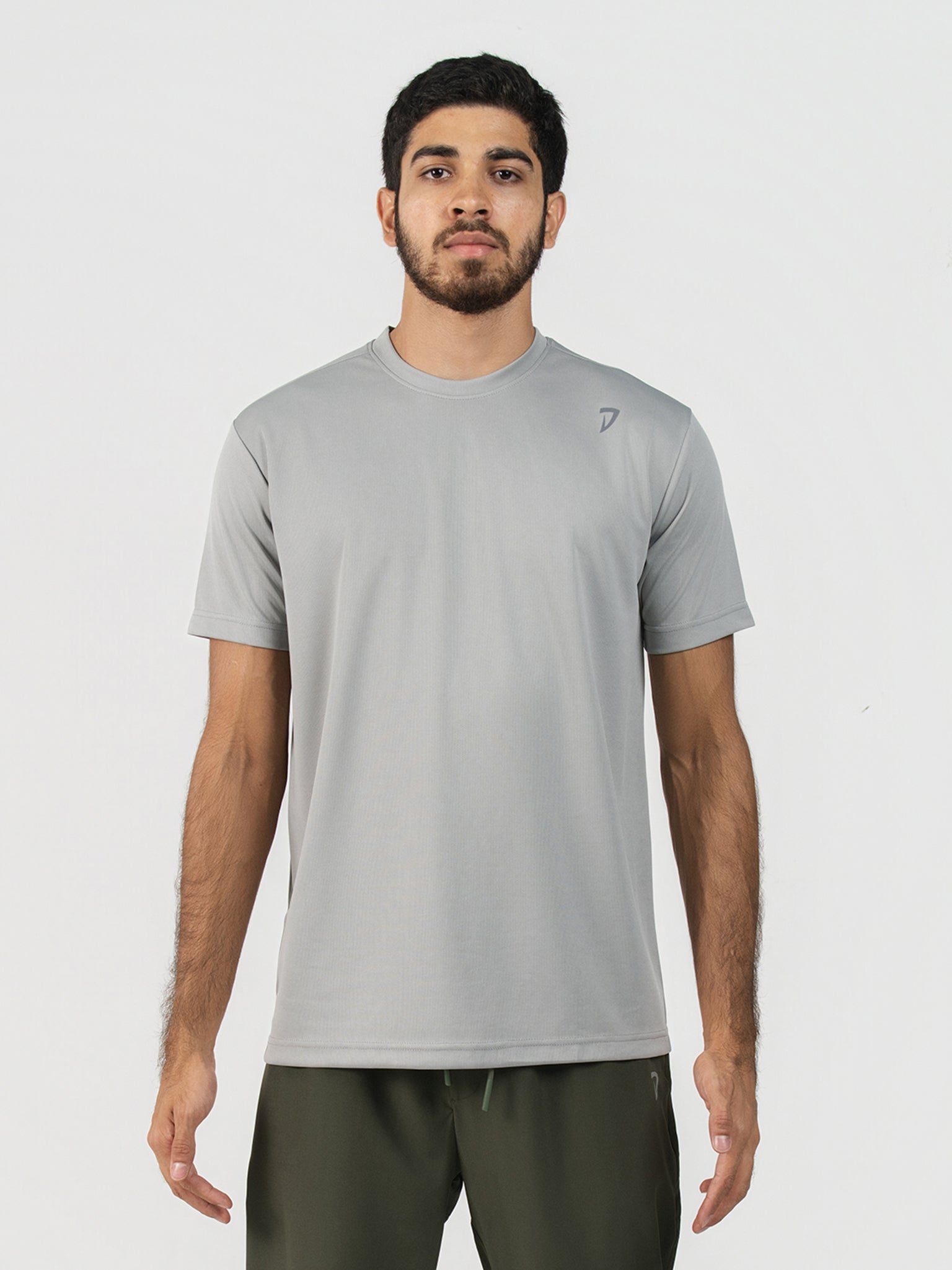 DEEDAT Performance Wear Slim Fit Crew Neck Tees - Light Gray