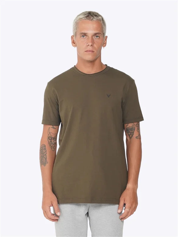 DEEDAT Bull Head Crew Neck Tee - Olive
