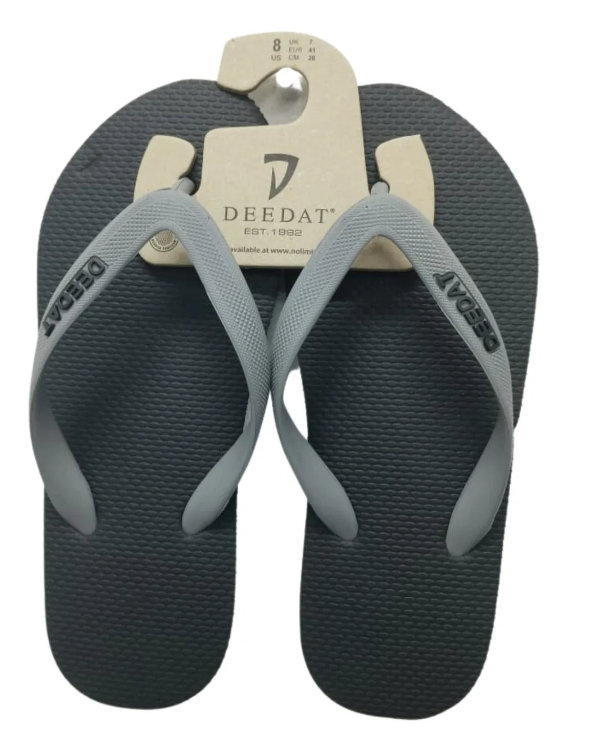 DEEDAT V-Strap Flip Flops - Black & Grey