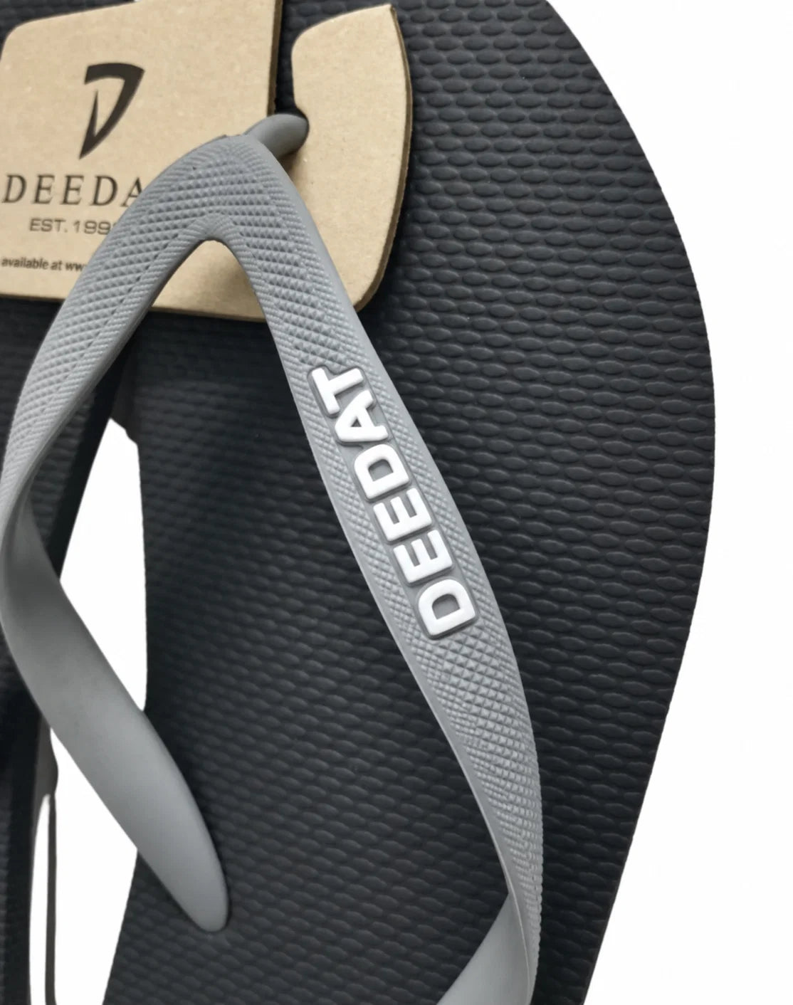 DEEDAT Men's V-Strap Flip Flops - Black & Grey