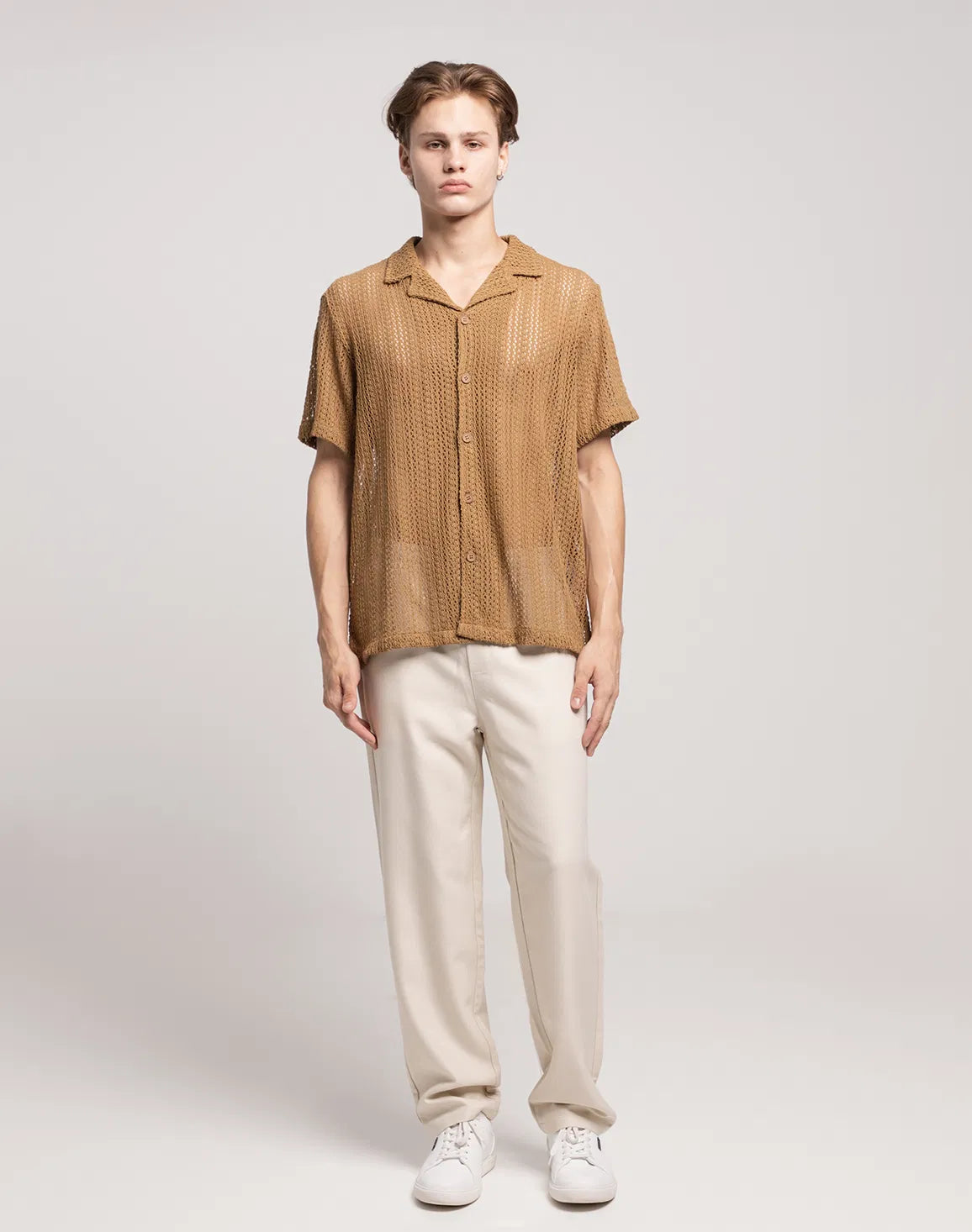 DEEDAT NATURE VERSE Men's Regular Fit Casual Shirt - Khaki