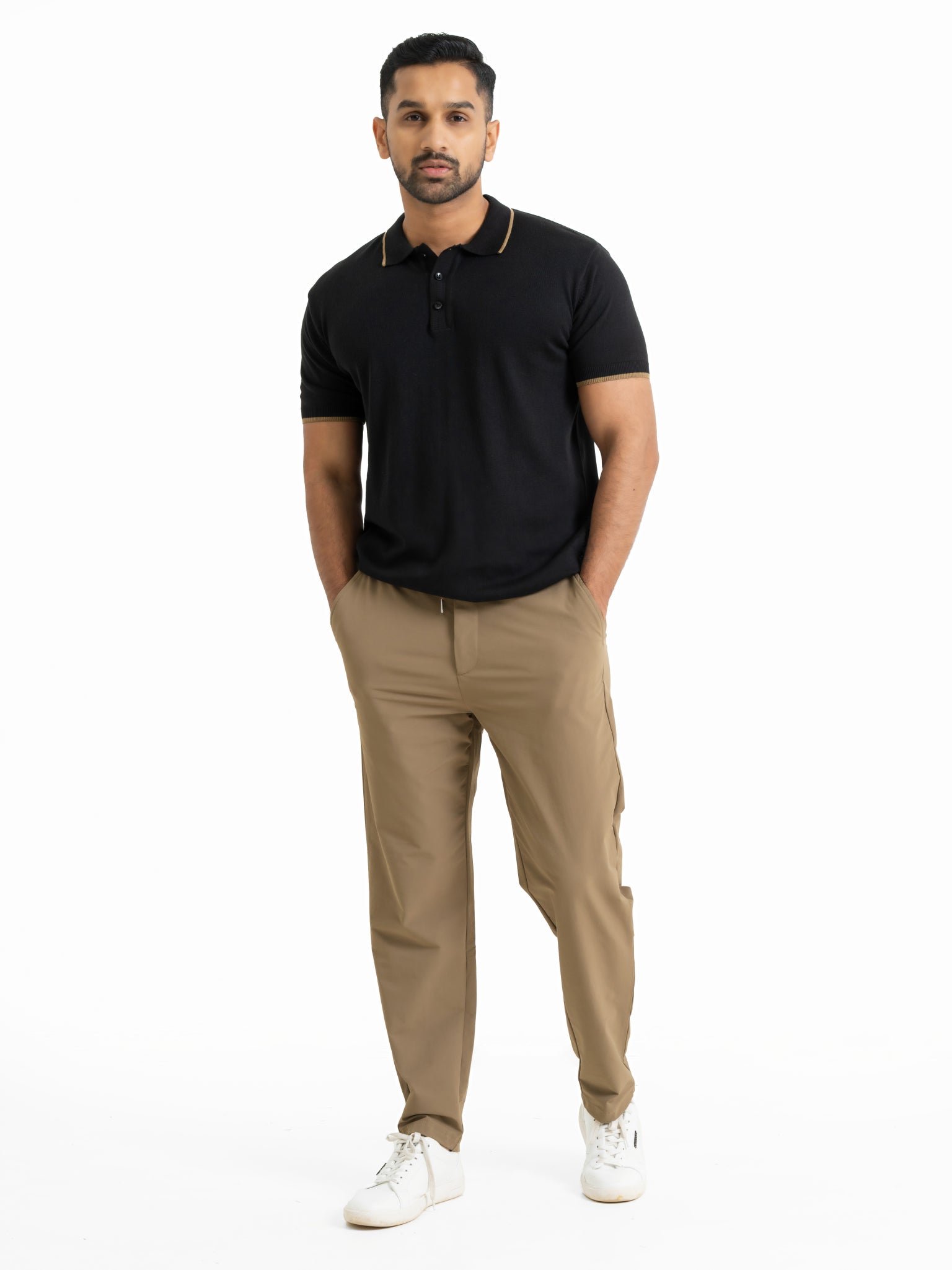 DEEDAT PORTOFINO Polo Tee Shirt - Black
